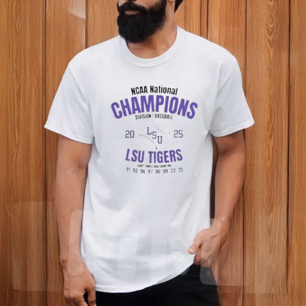 LSU Tigers 2025 National Champions Baseball Shirt