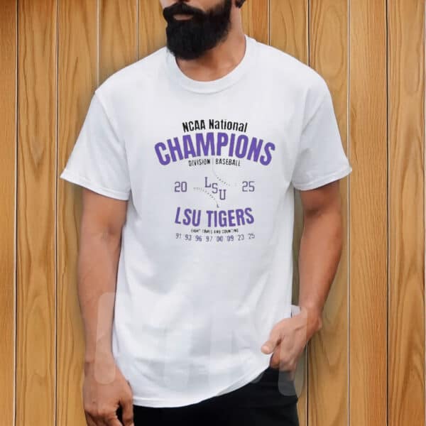 LSU Tigers 2025 National Champions Baseball Shirt