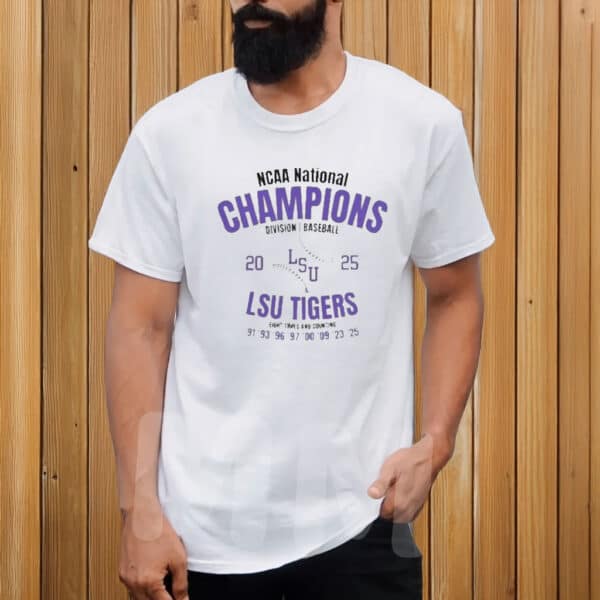 LSU Tigers 2025 National Champions Baseball Shirt