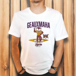 LSU Tigers Baseball 2025 National Champions Geauxmaha Mascot Diamond T-Shirt