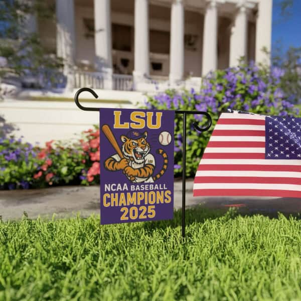 LSU Tigers NCAA CHAMPIONS 2025 baseball yard flag