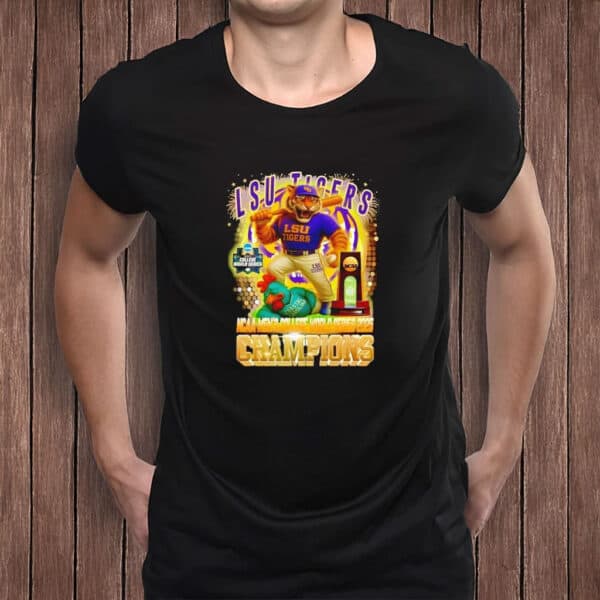 LSU Tigers NCAA Men’s College World Series 2025 Champions Mascot Shirt