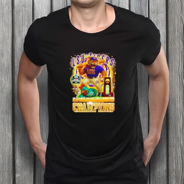 LSU Tigers NCAA Men’s College World Series 2025 Champions Mascot Shirt
