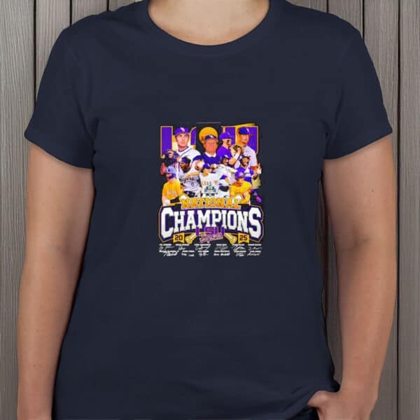 NCAA Baseball Victory Tee, LSU Tigers 2025 National Champions Signature T-Shirt