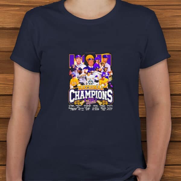 NCAA Baseball Victory Tee, LSU Tigers 2025 National Champions Signature T-Shirt