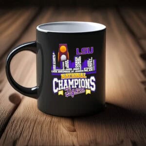NCAA Baseball Victory with Team Names & Skyline Design, LSU Tigers 2025 National Champions Mug