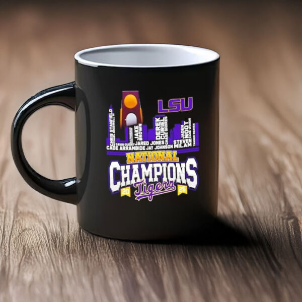 NCAA Baseball Victory with Team Names & Skyline Design, LSU Tigers 2025 National Champions Mug
