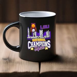 NCAA Baseball Victory with Team Names & Skyline Design, LSU Tigers 2025 National Champions Mug