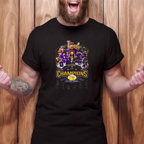 NCAA Champs Roster Signature Tee, LSU Tigers Baseball 2025 National Champions Shirt