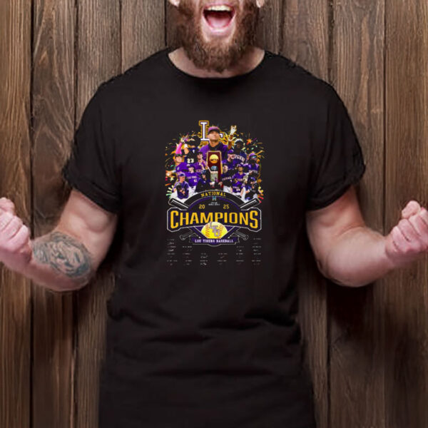 NCAA Champs Roster Signature Tee, LSU Tigers Baseball 2025 National Champions Shirt