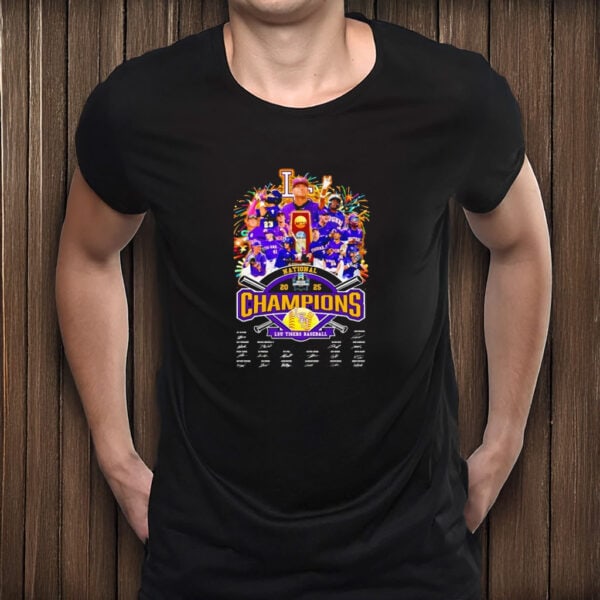 NCAA Champs Roster with Signatures Tee, LSU Tigers Baseball 2025 National Champions Shirt