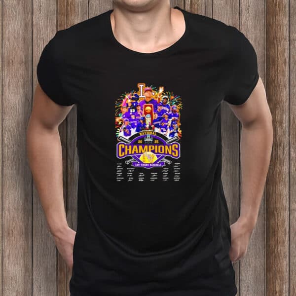 NCAA Champs Roster with Signatures Tee, LSU Tigers Baseball 2025 National Champions Shirt