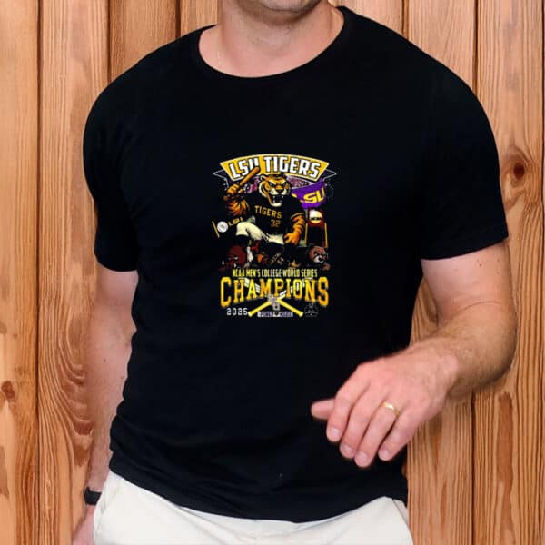 NCAA Men’s College World Series Baseball Victory Tee, LSU Tigers 2025 National Champions T-Shirt