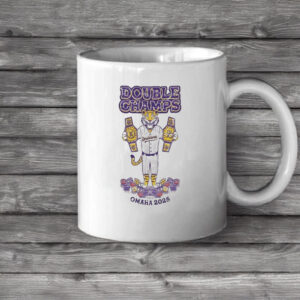 Omaha 2025 Louisiana Baseball Victory Cup, LSU Tigers Double Champs Mug