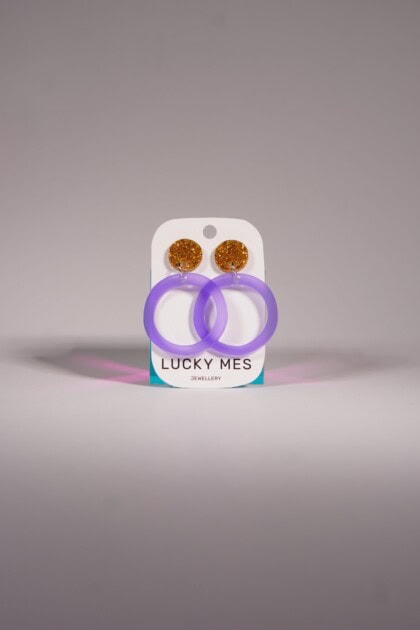 Lucky Ears - glitter lilac loops