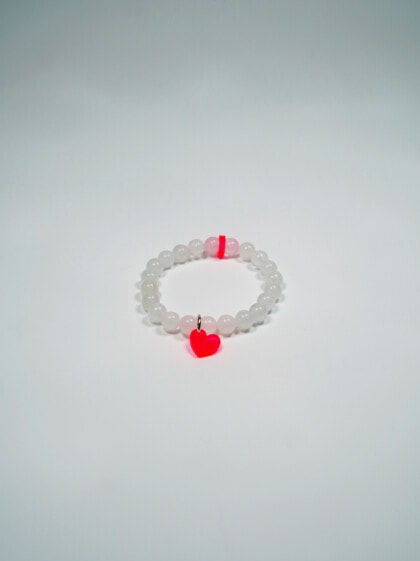 Lucky Bracelet - Jade White - Heart