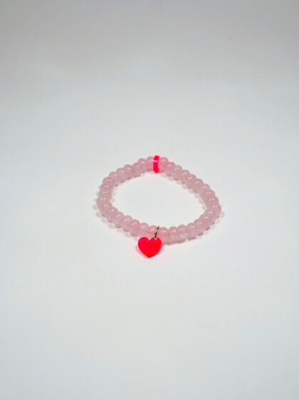 Lucky Bracelet - Rosenquarz - Heart