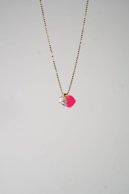 Lucky Necklace Pearl Zirkonia Heart