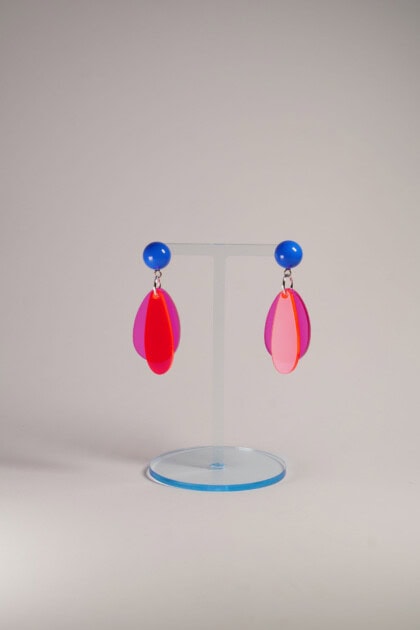 Lucky Ears - blue - lila satiniert pink fluoreszierend
