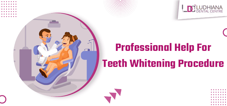 Dental patient receiving teeth whitening treatment at Ludhiana Dental Centre.
