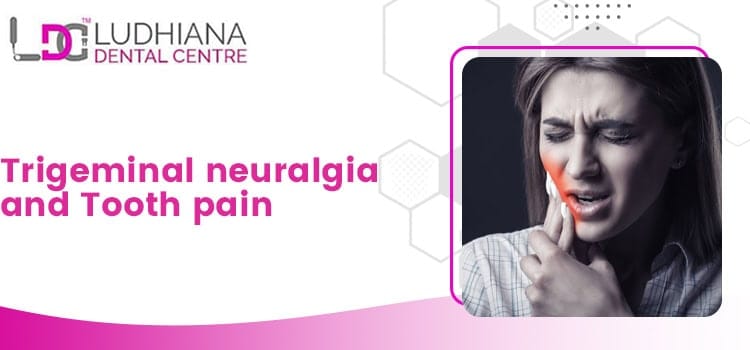 Painful woman holding her cheek due to trigeminal neuralgia and tooth pain in dental clinic.