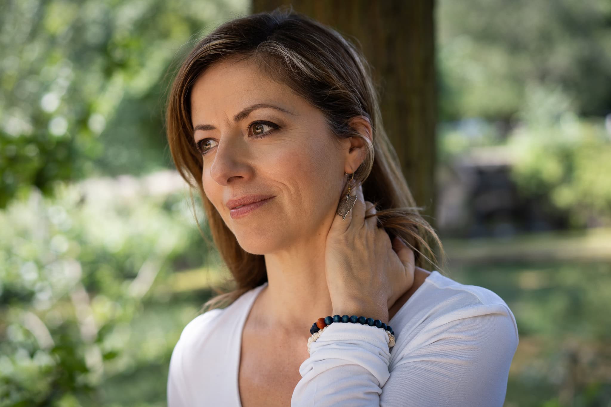 Fiona Buckland, a coach, in natural light, photographed by a London brand photographer.