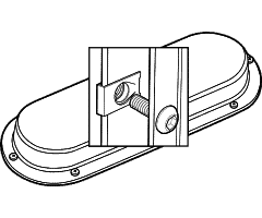 Safety machine guard cover with mounting hardware for industrial equipment.