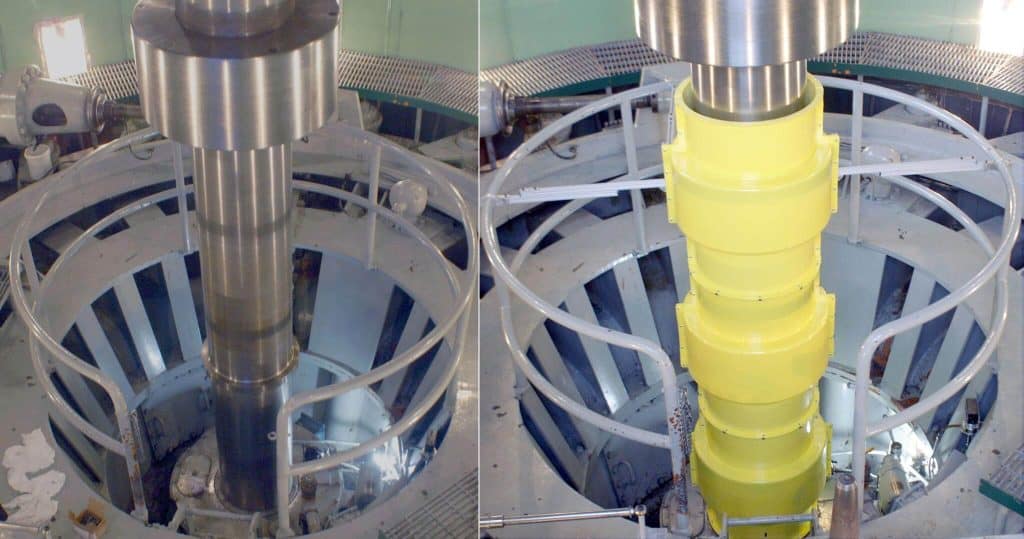 Safety machine guard with protective cover for industrial equipment.