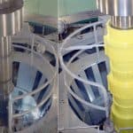 Safety machine guard with protective cover for industrial equipment.