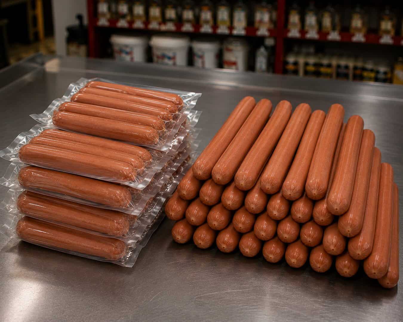 stack of hot dogs