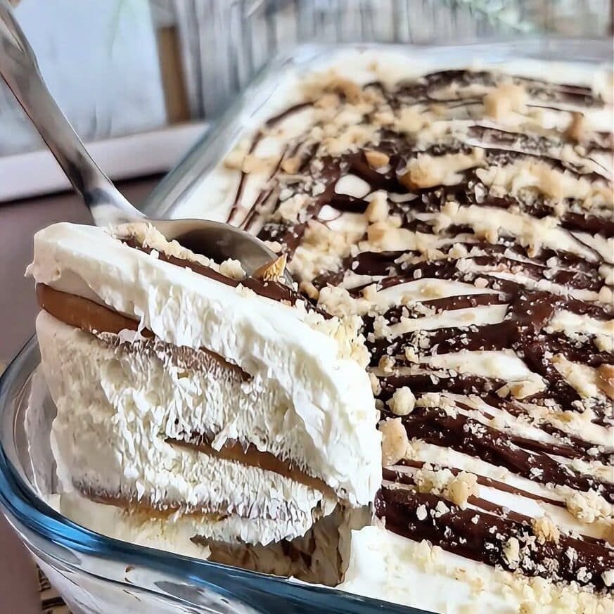 Nutella cake with biscuits