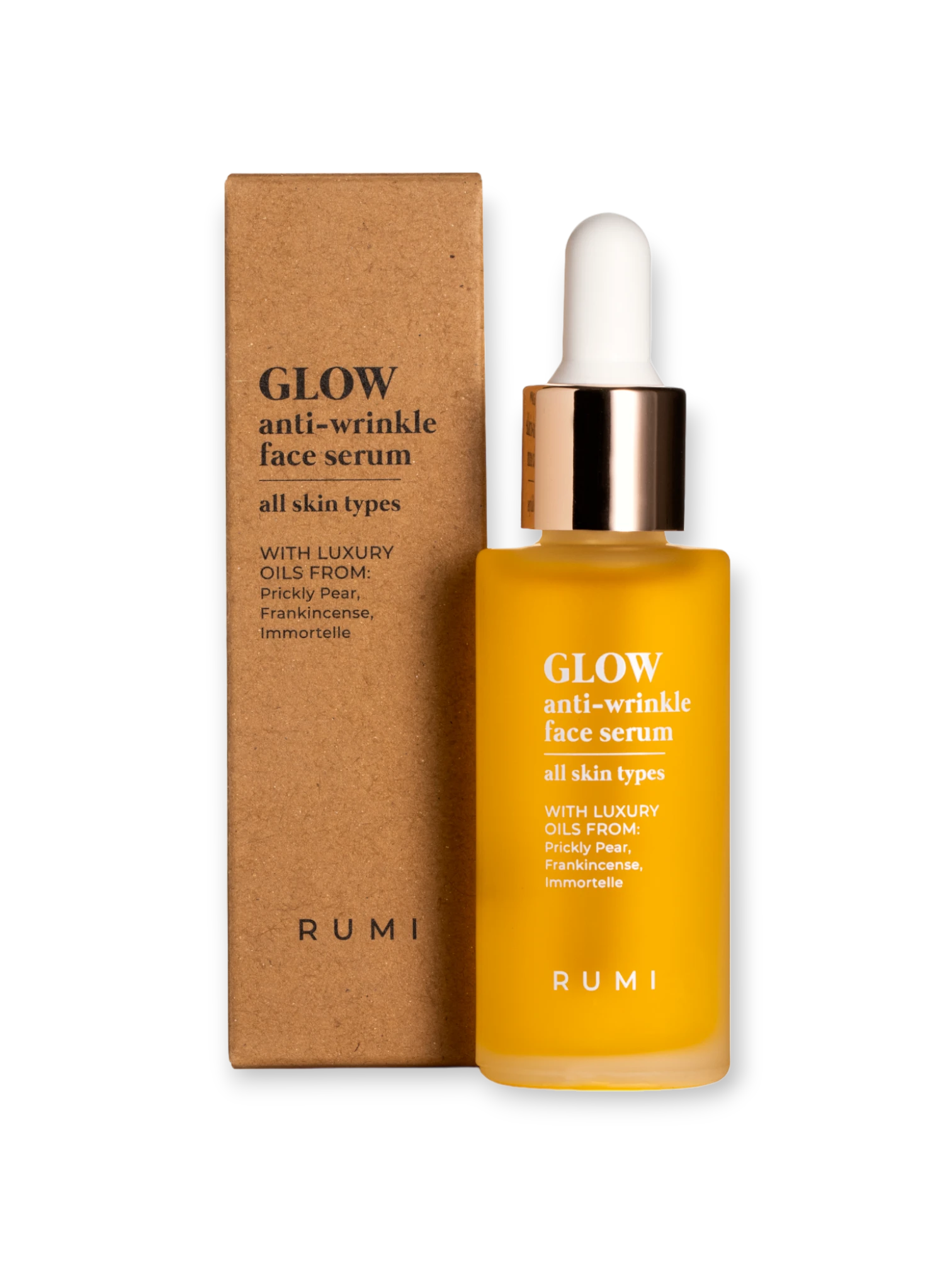 GLOW серум за лице против бръчки с ценни етерични масла, Rumi Cosmetics