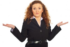 Baffled business woman