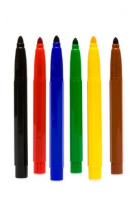 color felt-tip pens