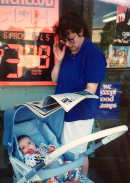Young Carol Tice checks out an early byline