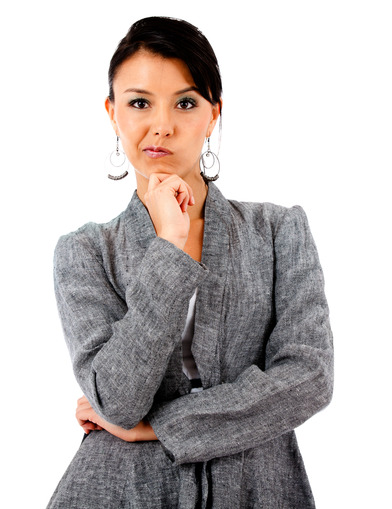 Skeptical business woman