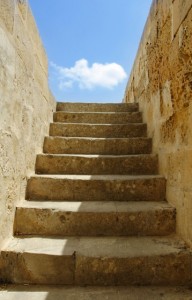 Steps and clouds