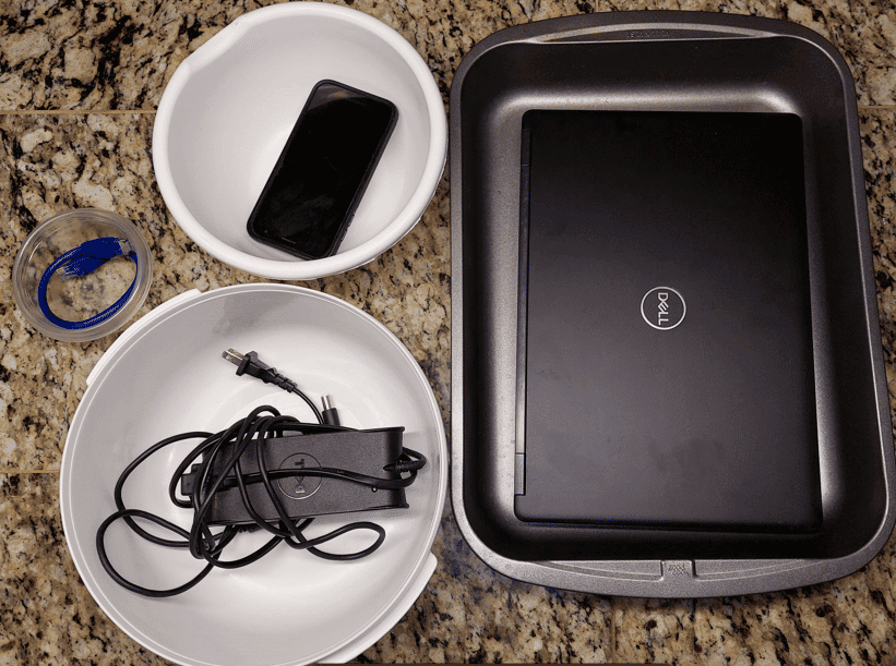 Tools gathered, but in separate containers