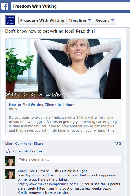 Facebook-Freedom With Writing