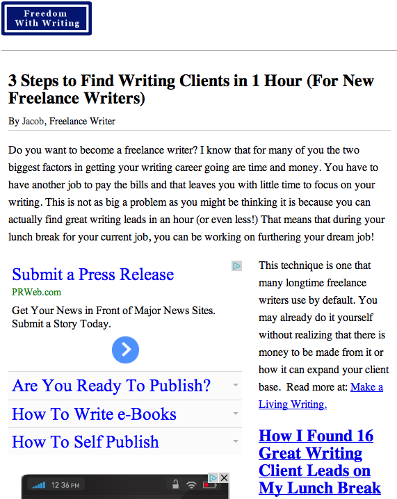 Freedom With Writing - Fair Use post