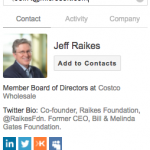 Screenshot showing contact with multiple social media result matches