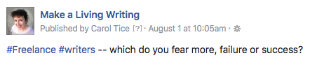 Fears of successful freelance writers