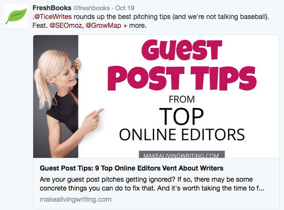Content marketing - Freshbooks retweet