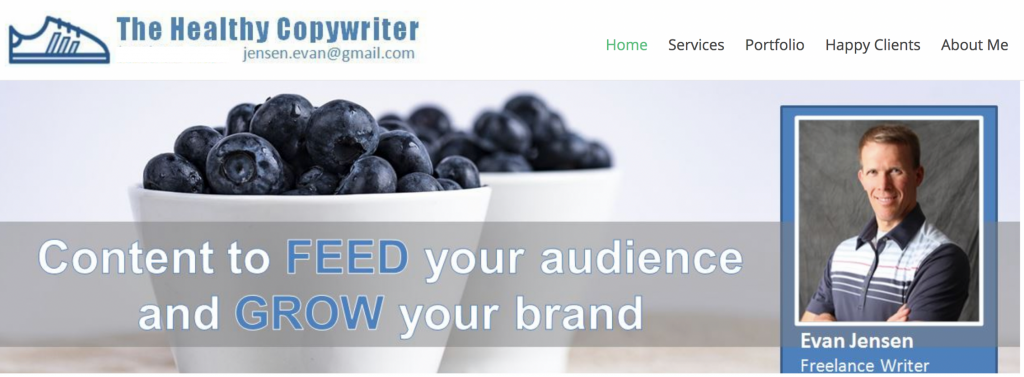 Writer Websites: The Healthy Copywriter