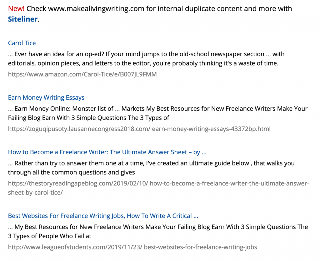 Writer beware: Copyscape check for plagiarism