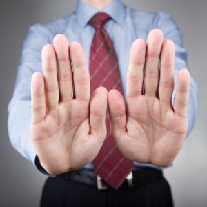 Stop hand gesture