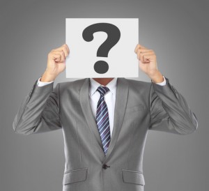 businessman with question mask