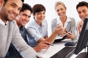 Freelance writers working smart together