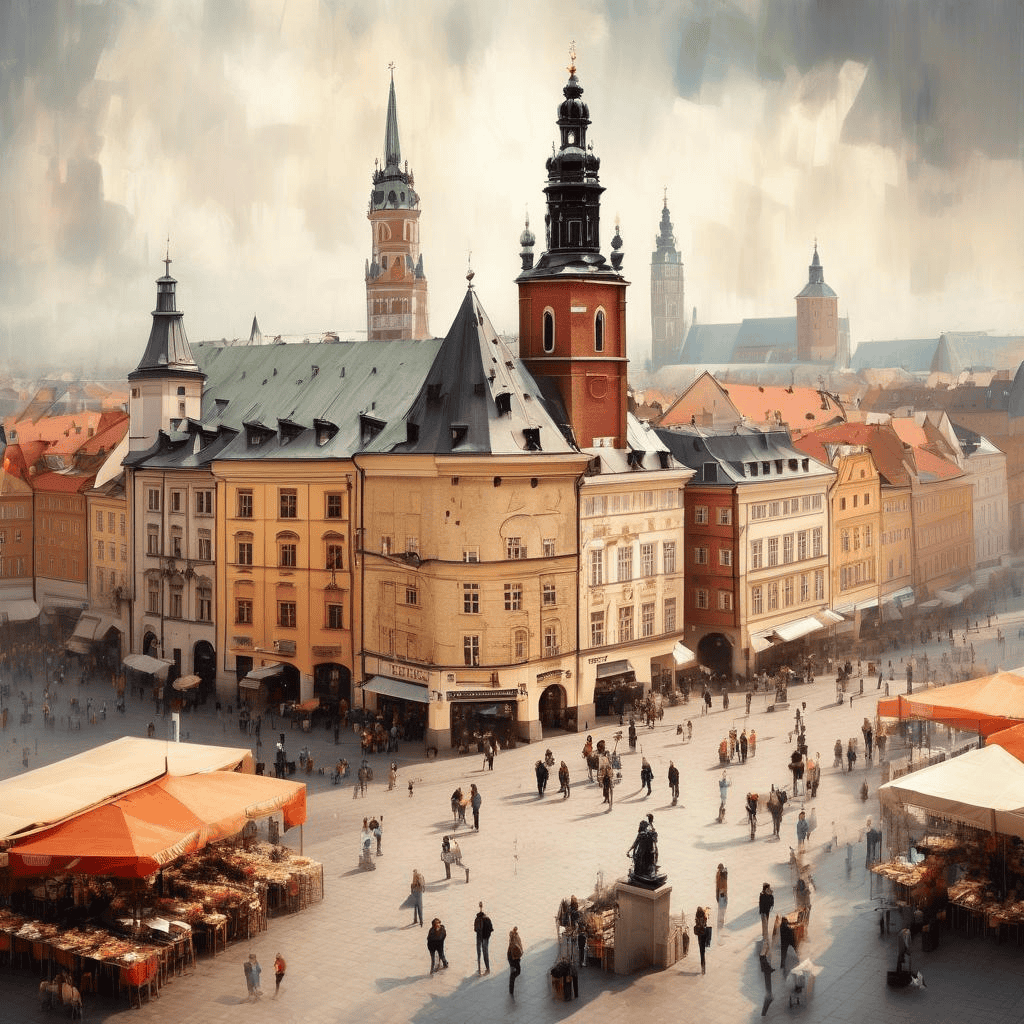 Market Square in Kraków – Józef Mehoffer