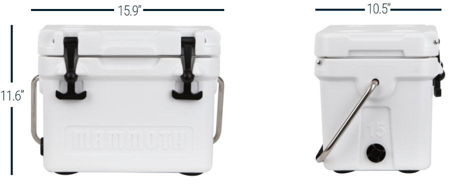 perfect-fit cruiser cooler front and side view dimensions